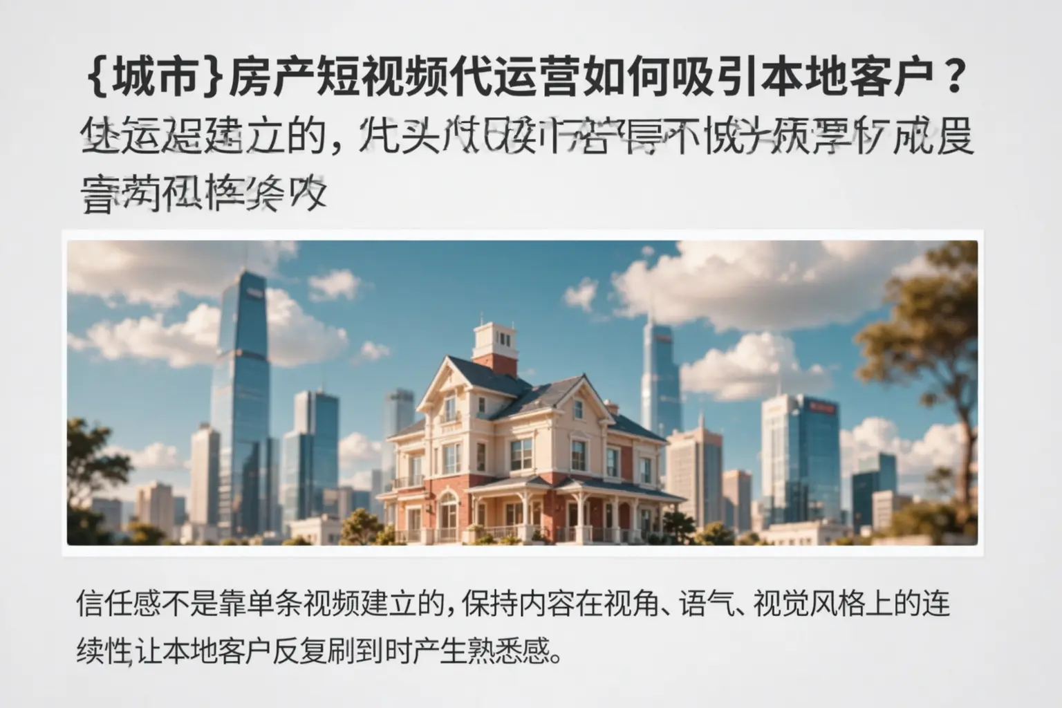 松阳房产短视频代运营如何吸引本地客户？